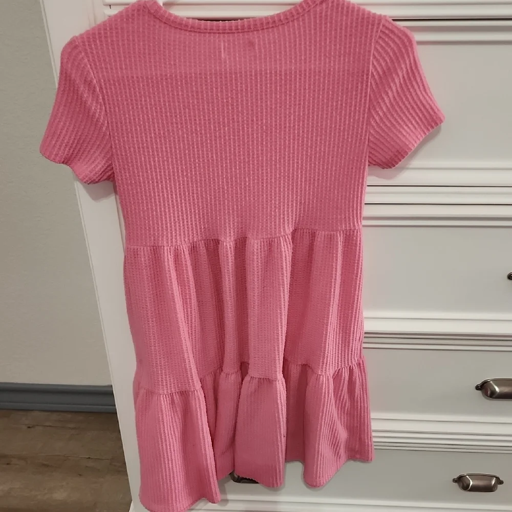 EPIC THREADS Ribbed Pink Tiered Dress